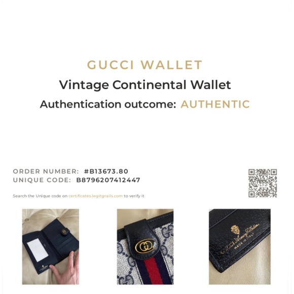 LKNW Vintage Gucci COA Long Wallet Authentic Web Stripe GG Navy/Red - Picture 2 of 14